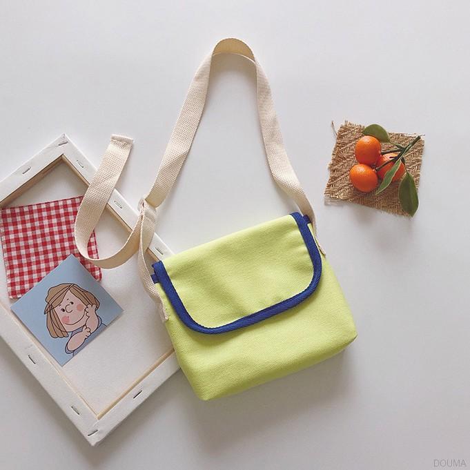 Túi Xách Dáng Vuông Màu Trơn Kiểu Hàn Quốc Đáng Yêu Hợp Thời Trang Dành Cho Bé Gái