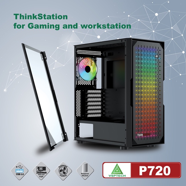 Vỏ Case máy tính VSPTECH ThinkStation P720 LED RGB (Full ATX)