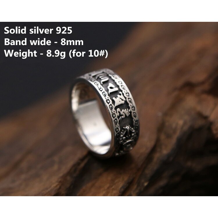 Nhẫn Om Mani Padme Hum Chữ Vạn Chùy Kim Cang NH157