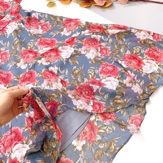 Váy voan hoa hồng cao cấp