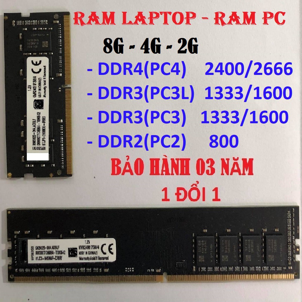 Ram DDR3L 2Gb 1600 Máy tính PC Ram DDR3L DDR3  2Gb 4Gb 8Gb 16Gb  bus  1066 1333 1600  pc3  pc3l  12800s 10600s 8500s