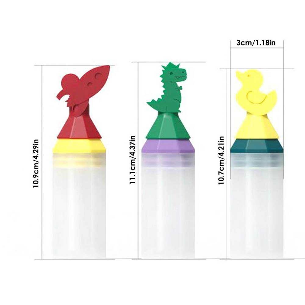KUNHEV Set 3 Chai Đựng Nước Sốt / Giấm Dạng Bóp Chống Bụi / Rò Rỉ