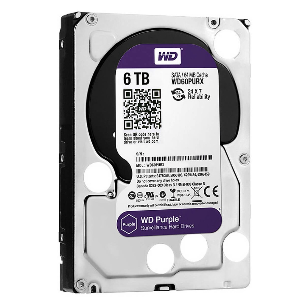 Ổ Cứng HDD Western Digital 6TB 3.5 Sata 3 64MP WD60PURZ