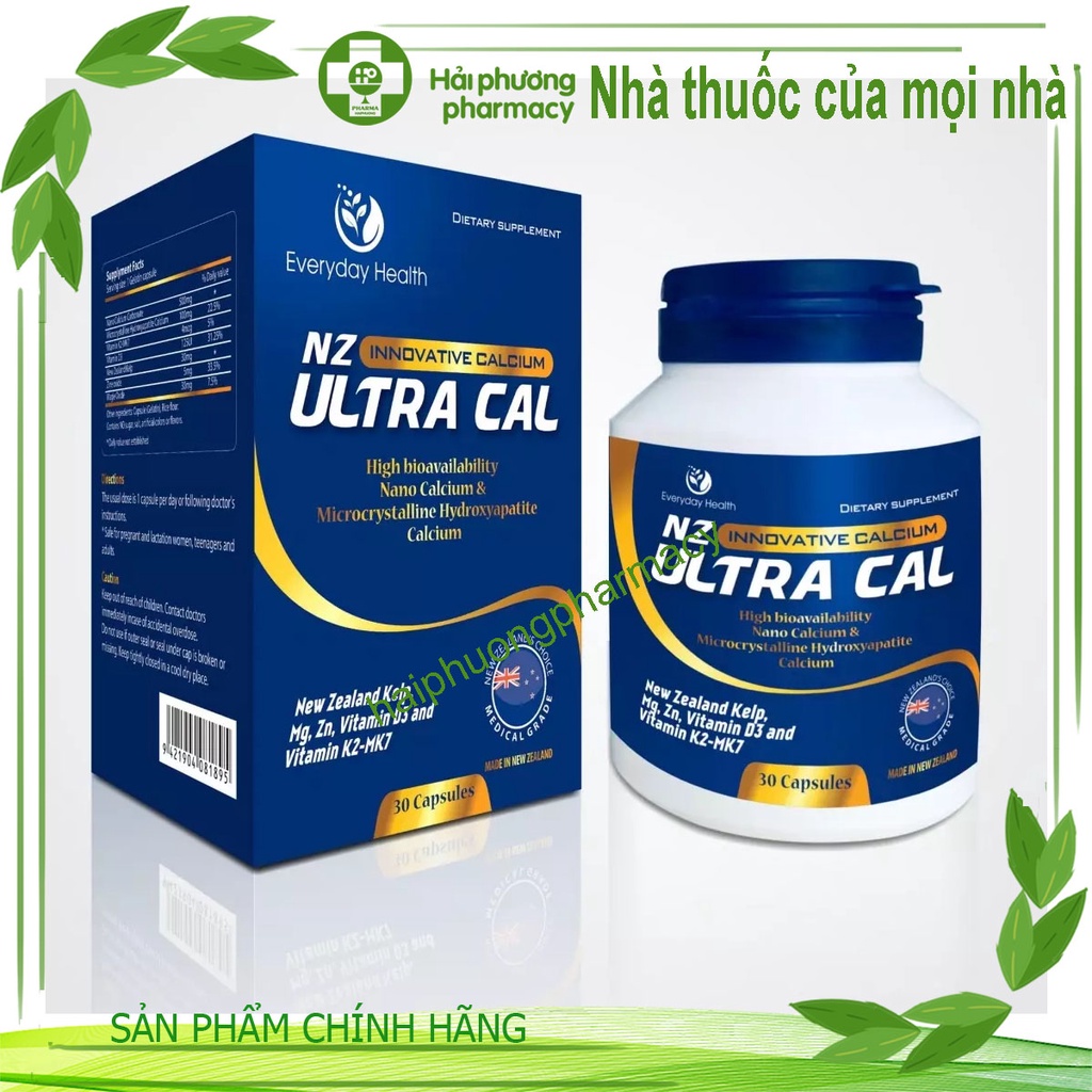 Viên Canxi Hữu cơ New Zealand NANO NZ-ULTRA CAL Everyday Health