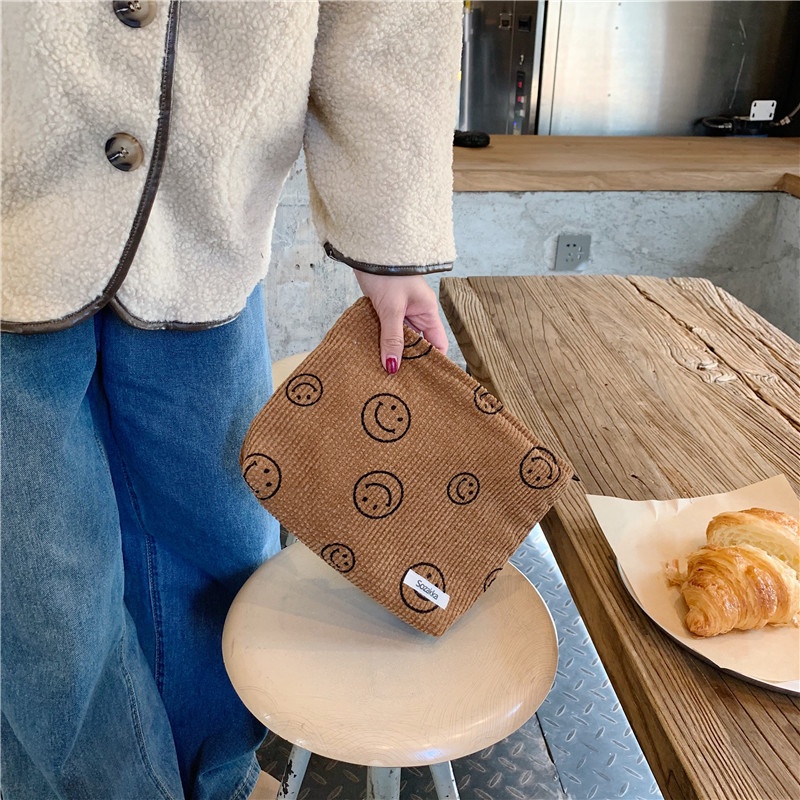Túi Đựng Mỹ Phẩm Họa Tiết Chấm Bi / Mặt Cười Xinh Xắn Tiện Dụng