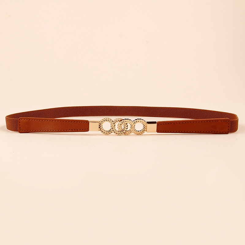 Thắt Lưng Mỏng Khóa Tròn Mạ Vàng Thời Trang Cho Nữ