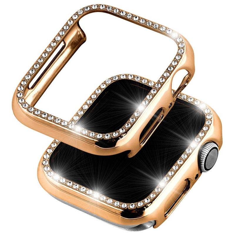 Ốp Bảo Vệ Đồng Hồ Đính Kim Cương Lấp Lánh Dành Cho apple watch 7 6 5 4 se 3 2 1 45mm 41mm 42mm 44mm 40mm 38mm