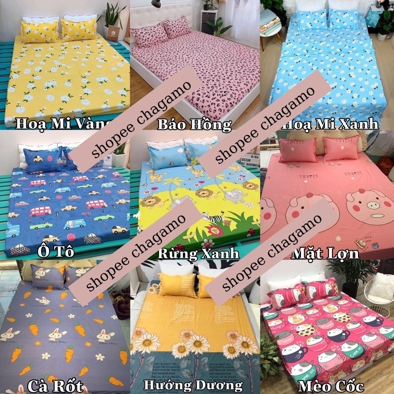 Bộ ga kèm đôi vỏ gối poly cotton siêu ngộ nghĩnh m6 hoặc m8