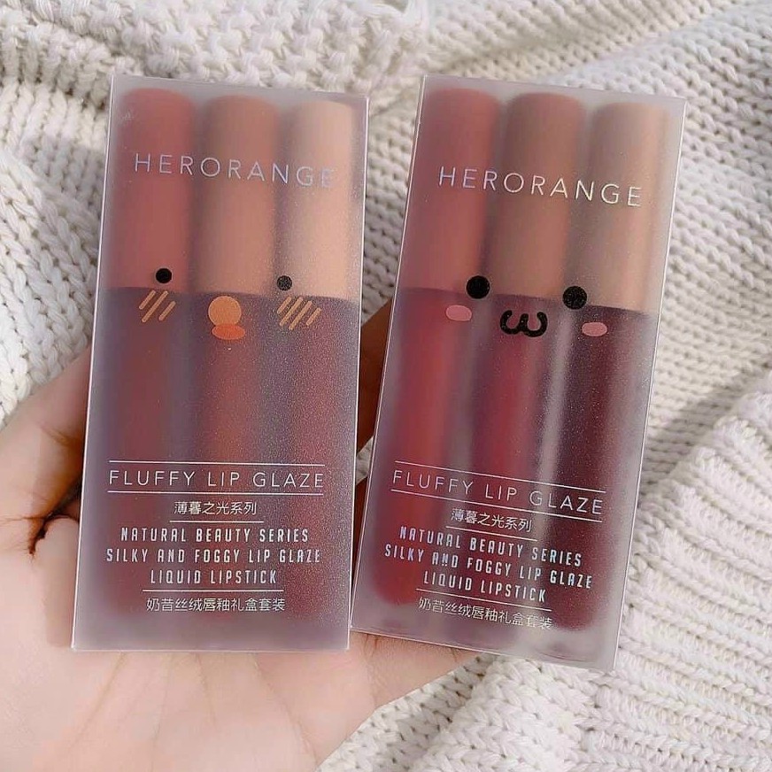 Set 3 Cây Son Kem Lì Herorange Fluffy Lip Glaze Mỹ Phẩm Nội Địa Trung KING DC Hot Giữ màu Lâu | BigBuy360 - bigbuy360.vn