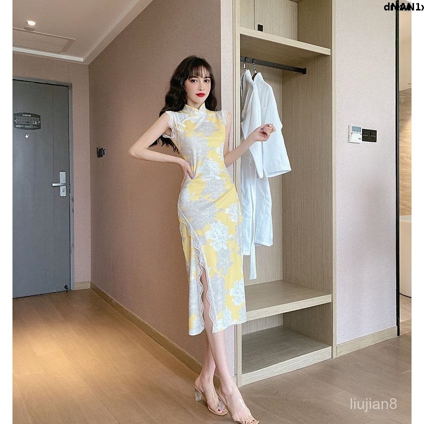 Đầm Sườn Xám Cách Tân Không Tay Dáng Dài Thời Trang Cho Nữ | BigBuy360 - bigbuy360.vn