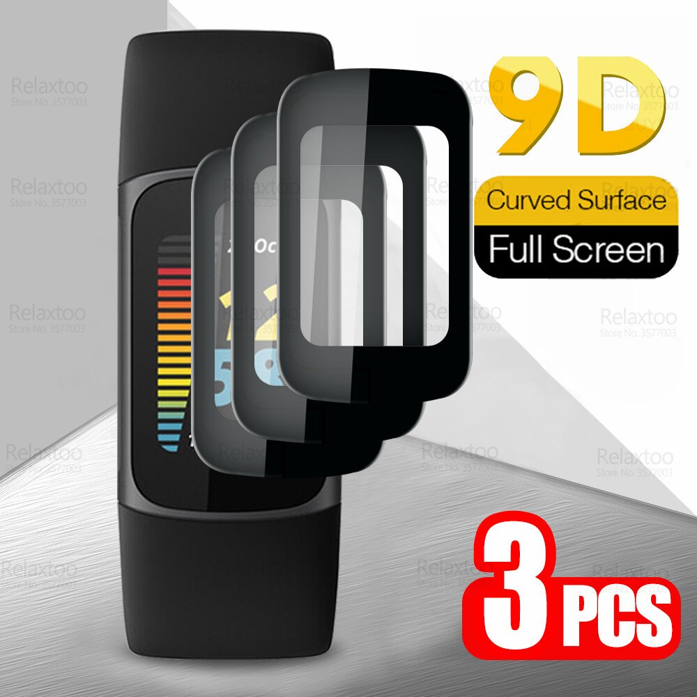Set 1/ 2/ 3 kính cường lực bảo vệ mặt đồng hồ thông minh 9D thích hợp cho Fitbit Charge 5