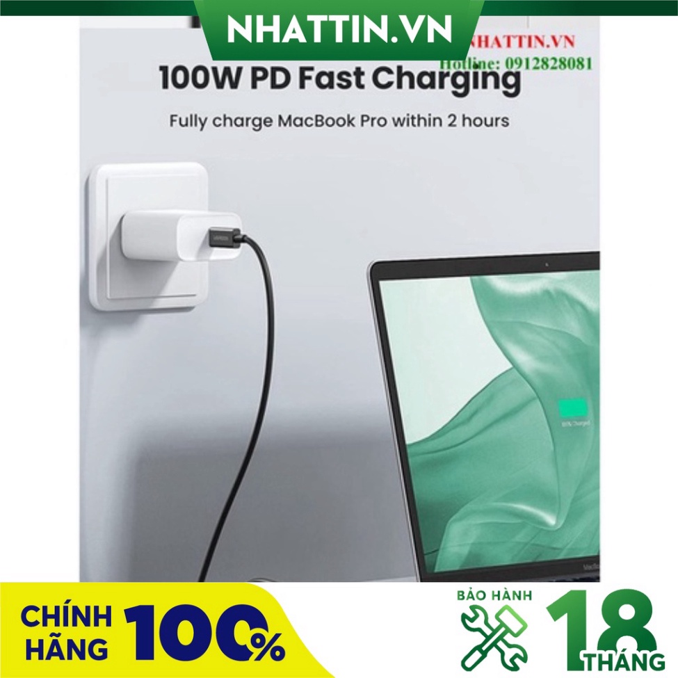 Cáp USB Type-C to USB Type-C Thunderbolt 4 dài 0.8m Ugreen 30389 truyền hình ảnh 8K60Hz  - Phân Phối Chính Hãng