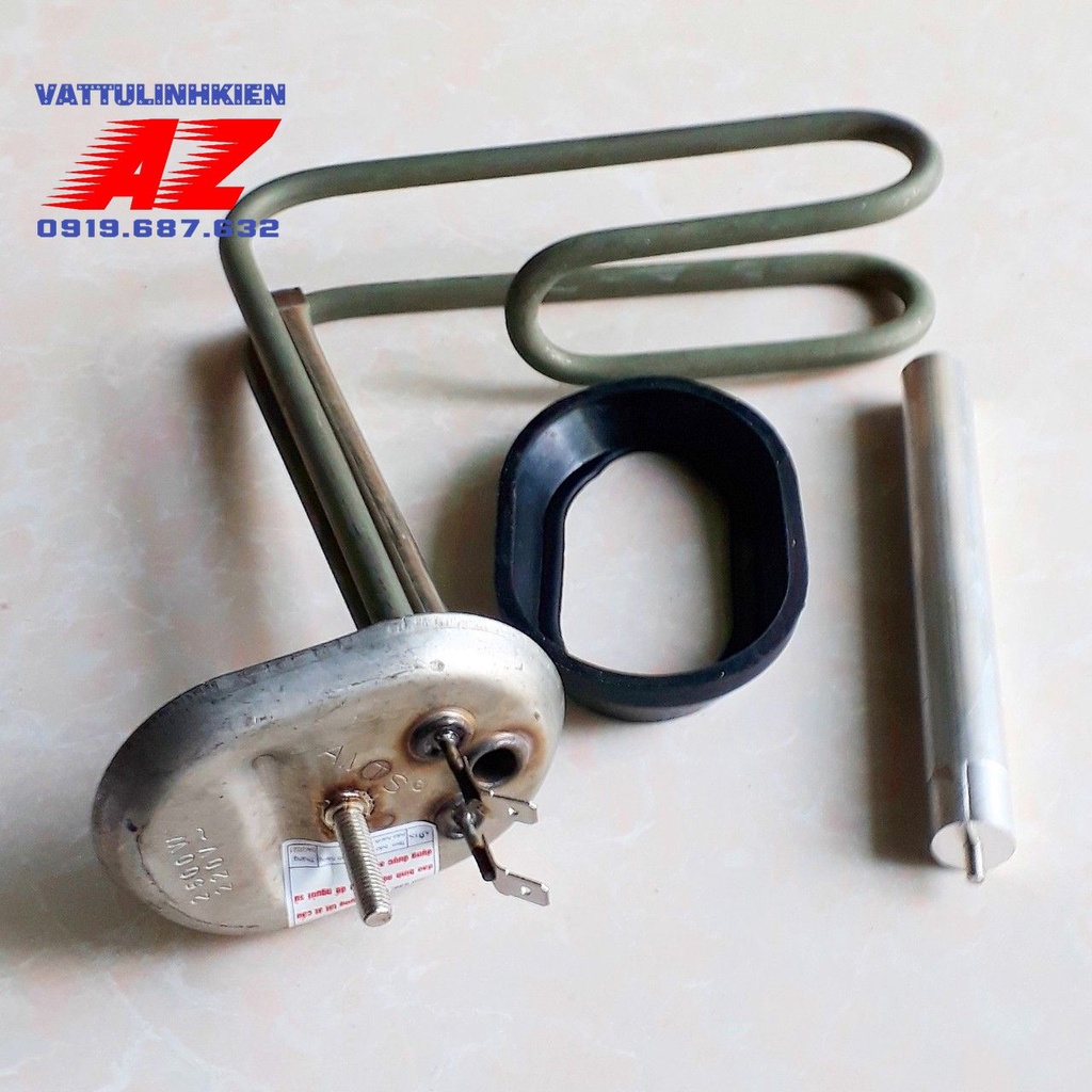 Bộ Linh kiện ruột đốt Bình nóng lạnh ARISTON 30L đời mới bát lõm 6,5cm x 19cm+17cm + Zoăng + Thanh magie 3mm (194+344+20