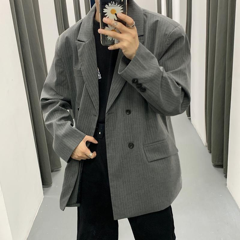 【F&amp;X Men22ss】Áo khoác blazer kẻ sọc thời trang xuân thu Hàn Quốc cho nam