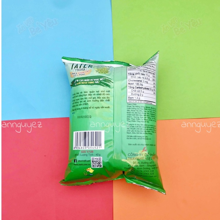 Bim bim Oishi snack khoai tây siêu mỏng vị dưa leo dưa chuột 40g