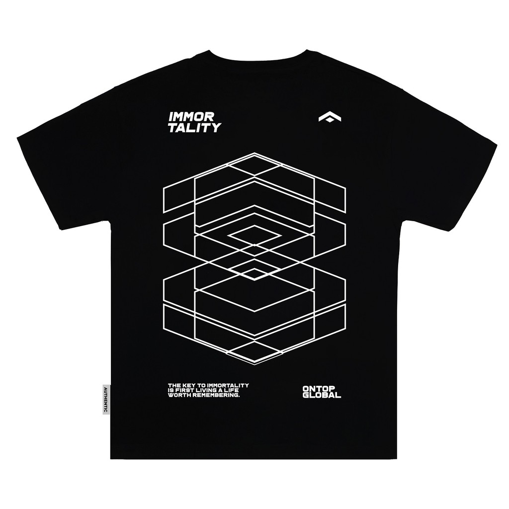 Áo thun nam form rộng tay lỡ màu đen ONTOP - Signature | BigBuy360 - bigbuy360.vn