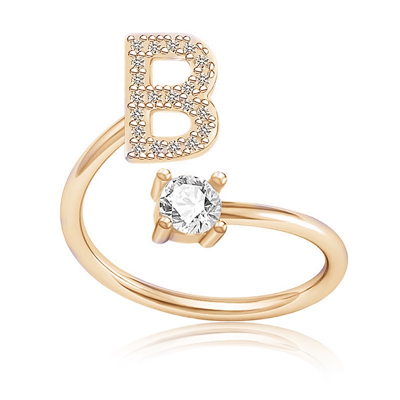 Nhẫn Kim Loại Hình Chữ Cái Từ A Đến Z Có Thể Điều Chỉnh Kích Cỡ