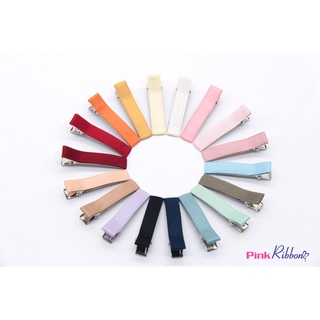 SET 2 CÁI - Kẹp cá sấu bọc ruy băng lụa mờ, xương kẹp, nguyên phụ liệu thủ công, phụ kiện tóc