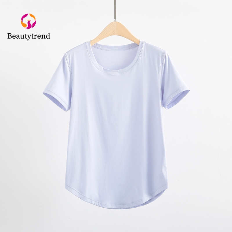 Áo thun thể thao BEAUTYTREND tay ngắn dáng rộng thoải mái năng động