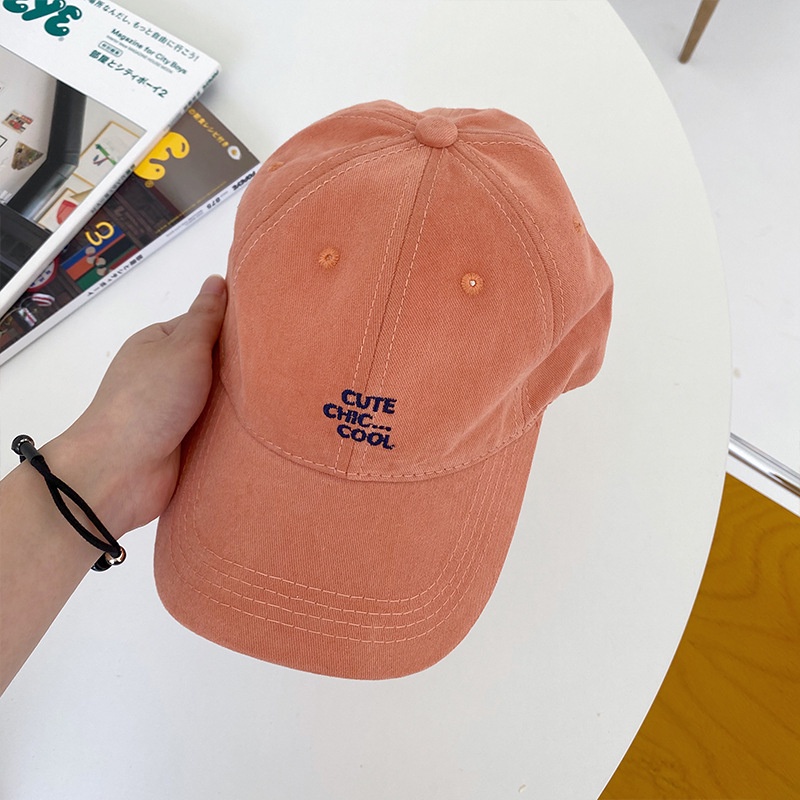 Mũ lưỡi trai bằng cotton mềm mại thêu chữ dễ thương dành cho cả nam và nữ