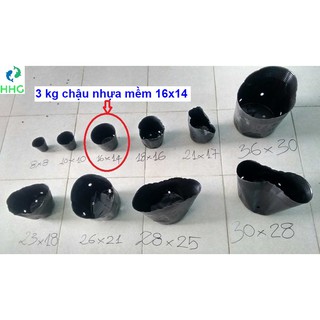3kg chậu nhựa mềm ươm cây 16x14 - bịch, túi bầu 16x14, 3kg = khoảng 450 chậu 16x14