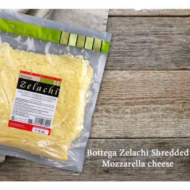 Phô mai Cheddar bào Bottega Zelachi 1kg, Phô mai Cheddar Bottega Zelachi 200g