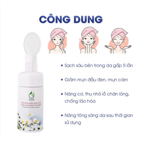 Sữa rửa mặt SUZIKO Trà Xanh giúp da sạch thoáng ngừa mụn trắng da 100ml