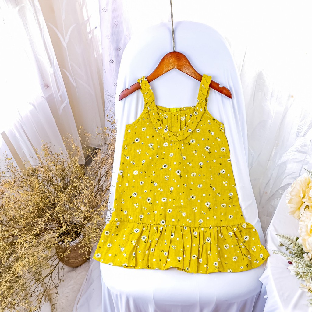 váy xinh cho bé gái 1-7 tuổi, chất đũi hoa, phong cách hàn quốc, MAMI KID