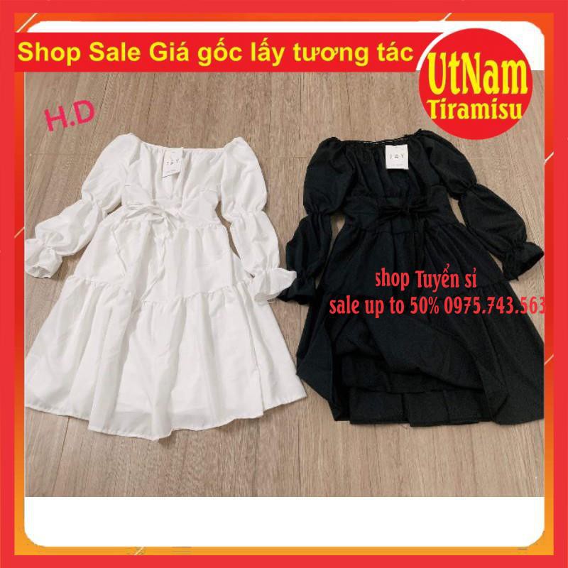 [RẺ VÔ ĐỊCH] Váy Tiểu Thư Triết eo Mặc 2 kiểu Trễ Vai Hoặc Cổ Vuông Vintage ❤ Đầm Xòe 2 Lớp có lót váy trong | BigBuy360 - bigbuy360.vn