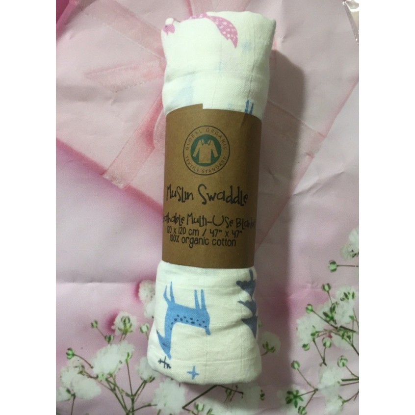 Khăn tắm muslin cho bé 100% Organic cotton