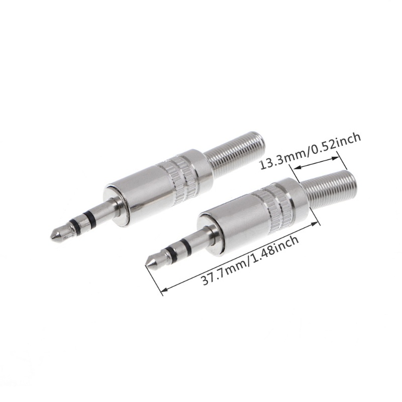 Bộ 5 Đầu Nối Jack Cắm 3.5mm 2 Vòng 3P Bằng Kim Loại Cho w