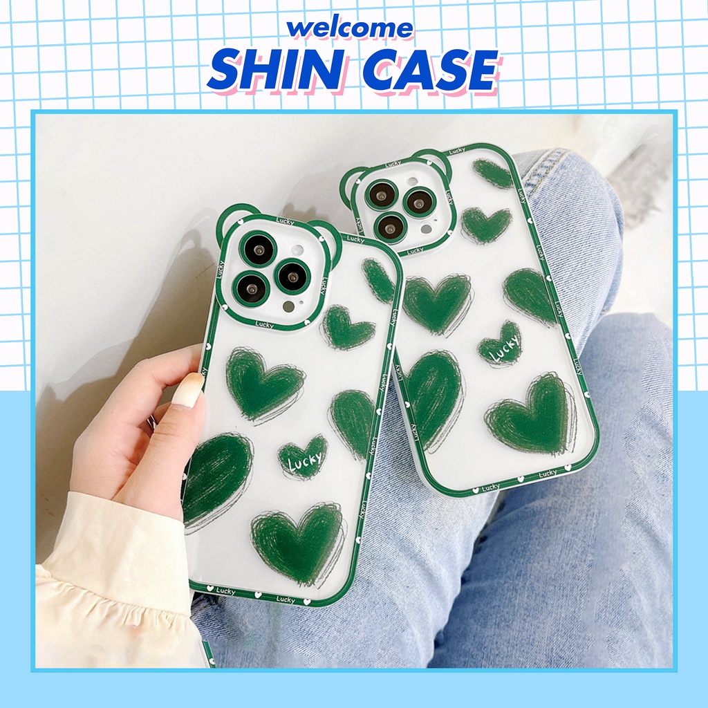 Ốp lưng iphone camera gấu geen heart 6/6plus/6s/6splus/7/7plus/8/8plus/x/xr/xs/11/12/13/pro/max/plus/promax