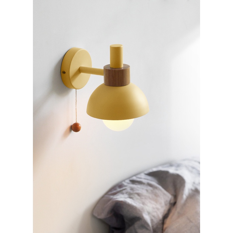 Đèn LED Gắn Tường Khung Sắt Và Gỗ Phong Cách Bắc Âu Hiện Đại
