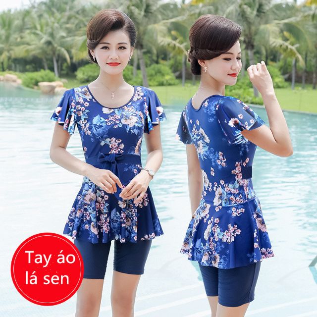Áo tắm hai mảnh cho người mẹ trung niên cỡ lớn rộng kín đáo mới