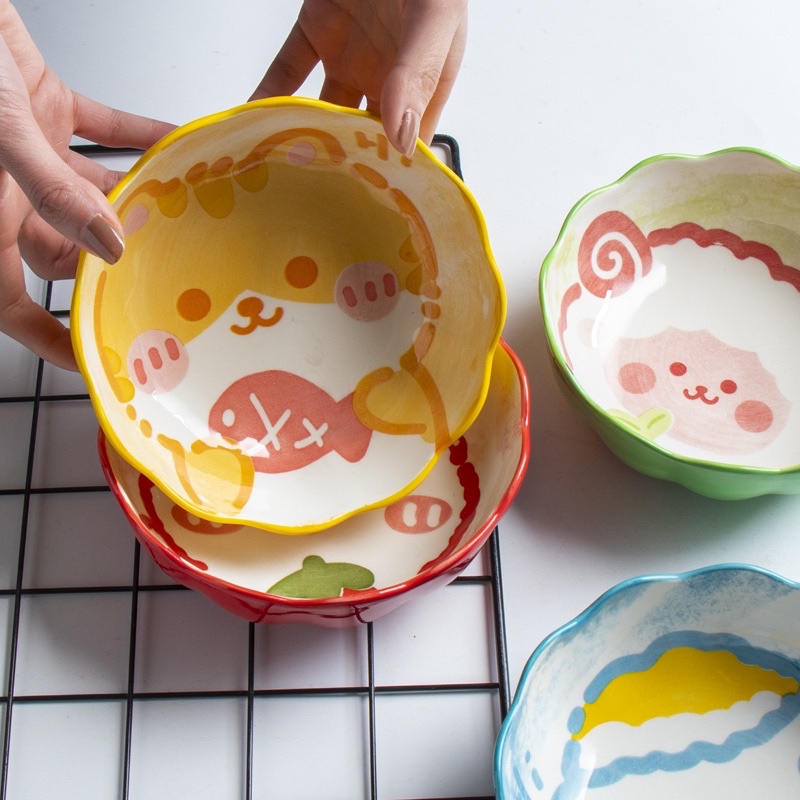Bát sứ đựng salad, đồ trộn, tô lớn ăn ngũ cốc, bát sứ hình thú ngộ nghĩnh phù hợp đựng cái món trộn, chén ăn điểm tâm