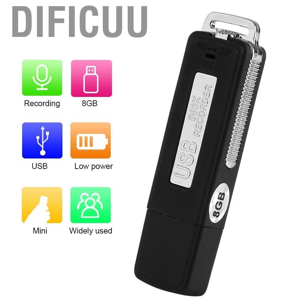 Bút Ghi Âm Thông Minh Dificuu Usb 8gb Kỹ Thuật Số Giảm Tiếng Ồn