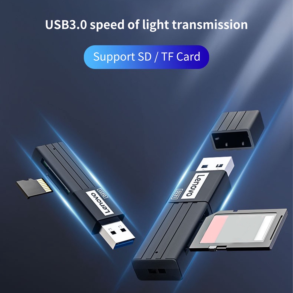LENOVO Đầu Đọc Thẻ Nhớ USB3.0 100MB s ABS 2 Trong 1 Tốc Độ Cao Cho Văn thumbnail