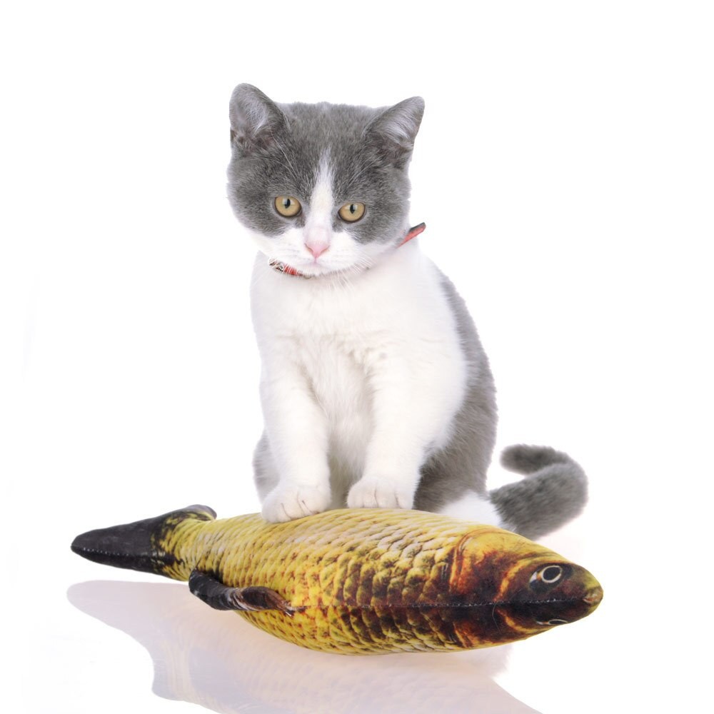 Đồ chơi thú nhồi bông hình con Cá kèm cỏ bạc hà giảm căng thẳng cho mèo
