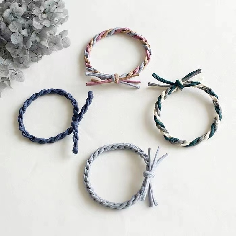 Dây Buộc Tóc Cao Su Co Giãn Phối Màu Sắc Phong Cách Hàn Quốc Thời Trang Cho Nữ