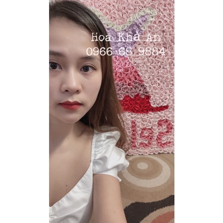 Tranh Hoa cao cấp siêu to (90x120cm - 800bông hoa sáp 4 lớp) Có đóng khung gỗ, lưng gỗ cực đẹp