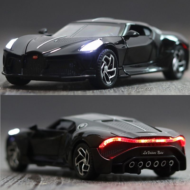 HOTMô hình xe ô tô hợp kim Bugatti Black Dragon King mô phỏng Lamborghini siêu chạy âm thanh và ánh sáng kéo lại ô tô đồ