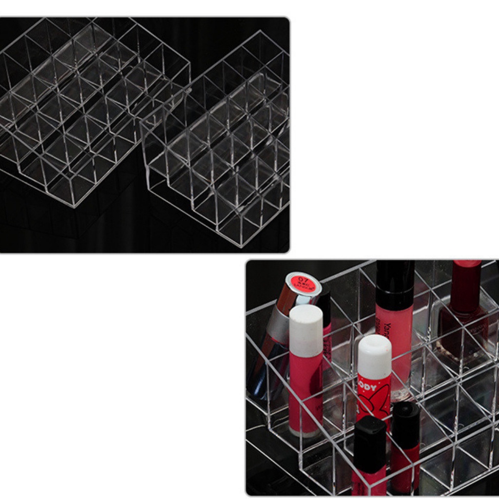Khay Đựng Son Đựng Mỹ Phẩm Trong Suốt 24 Ô
