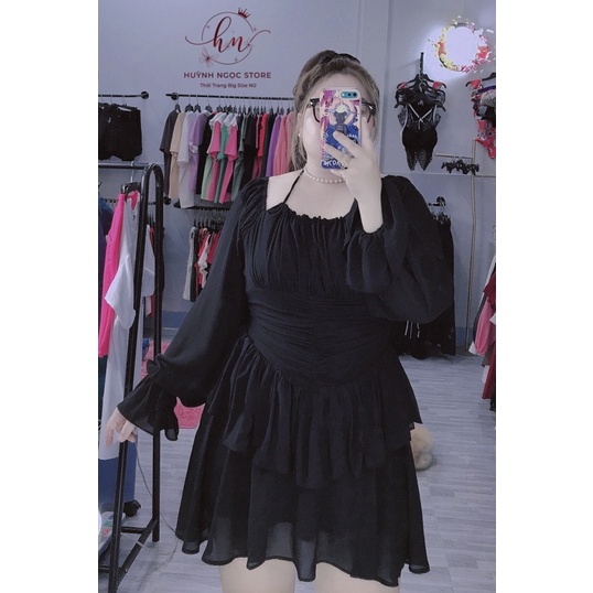 𝗕𝗜𝗚 𝗦𝗜𝗭𝗘 Đầm Voll Tầng Cổ Yếm 𝟱𝟱-𝟵𝟬𝗸𝗴
