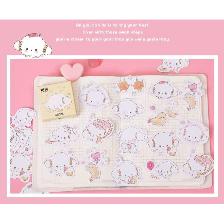 Bộ 45 Sticker Hàn Quốc hình Cún Dễ Thương dán trang trí E92