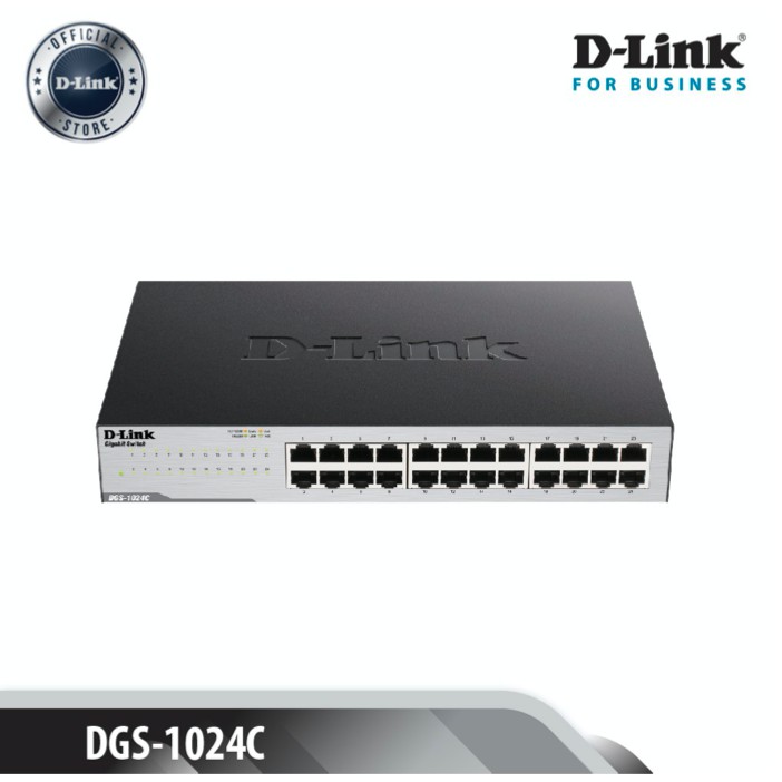 D-Link Switch Gigabit 24 cổng 10/100/1000Mbps Gắn tủ/ Để bàn -Bộ chia mạng switch D-LINK DGS-1024C