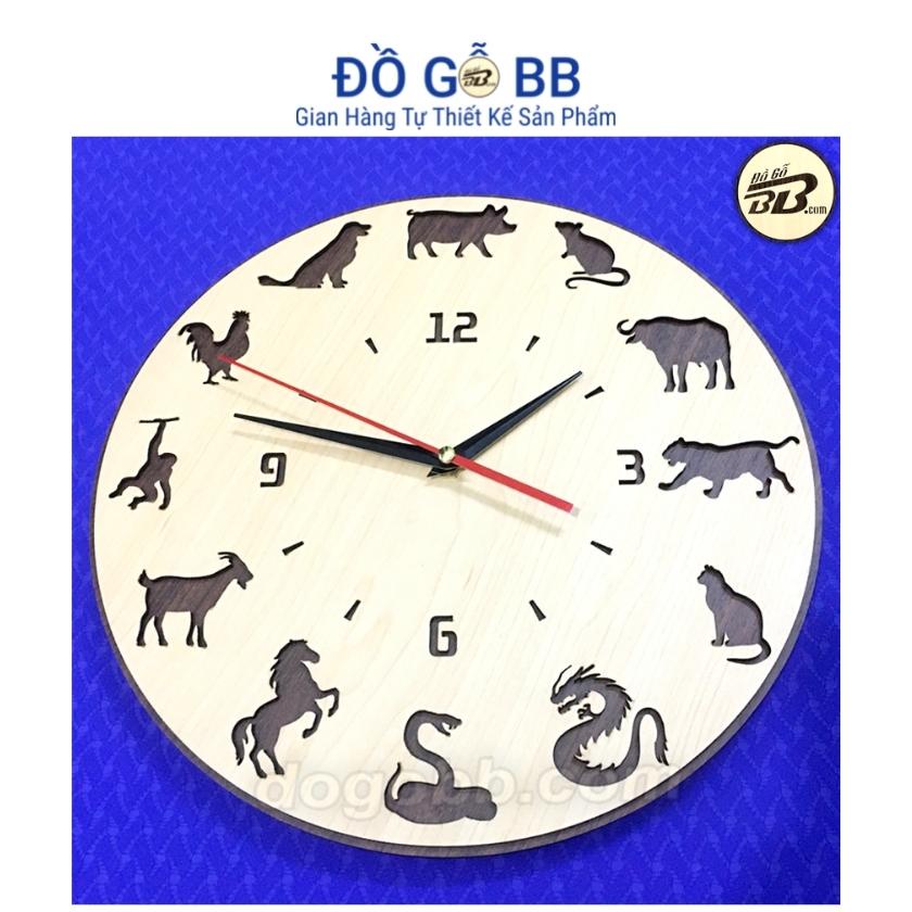 Đồng Hồ Treo Tường 12 Con Giáp Giá Rẻ Decor Bằng Gỗ Siêu Đẹp - Đồ Gỗ BB