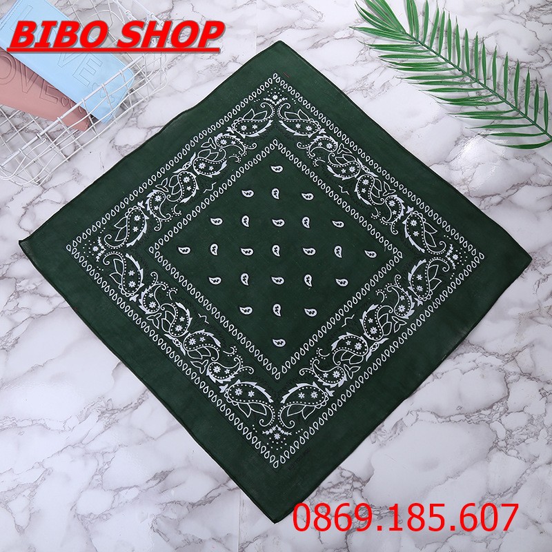 Khăn Turban Bandana Choàng Cổ, Đeo Tay, Đeo Túi Xách, Thắt Lưng, Búi Tóc, Đội Đầu Kích thước 55x 55cm