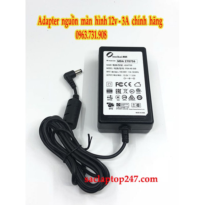 Nguồn màn hình 12V 3A chính hãng