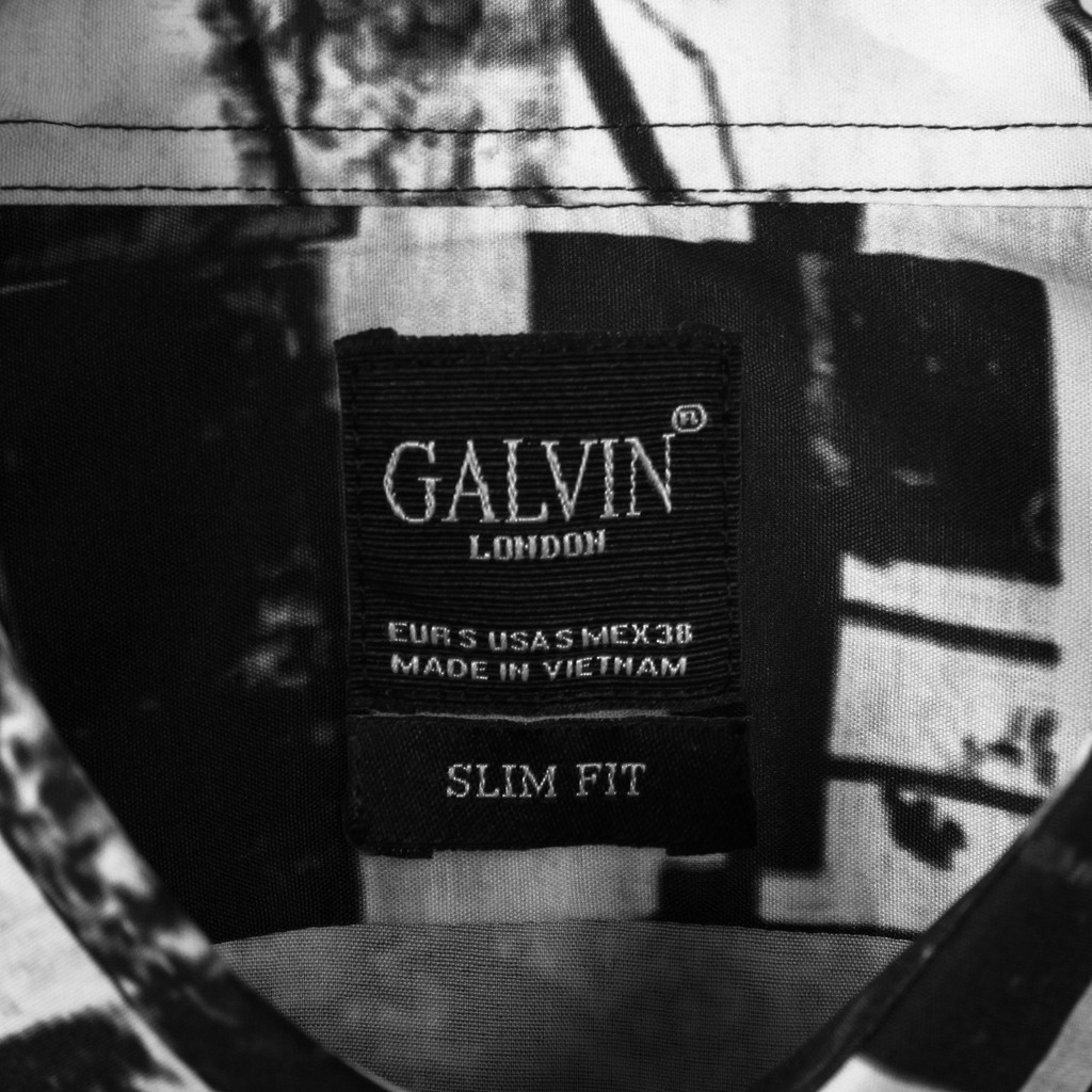 Áo sơ mi nam họa tiết Galvin dài tay cổ bẻ chất chống nhăn co giãn nhẹ SMGV130