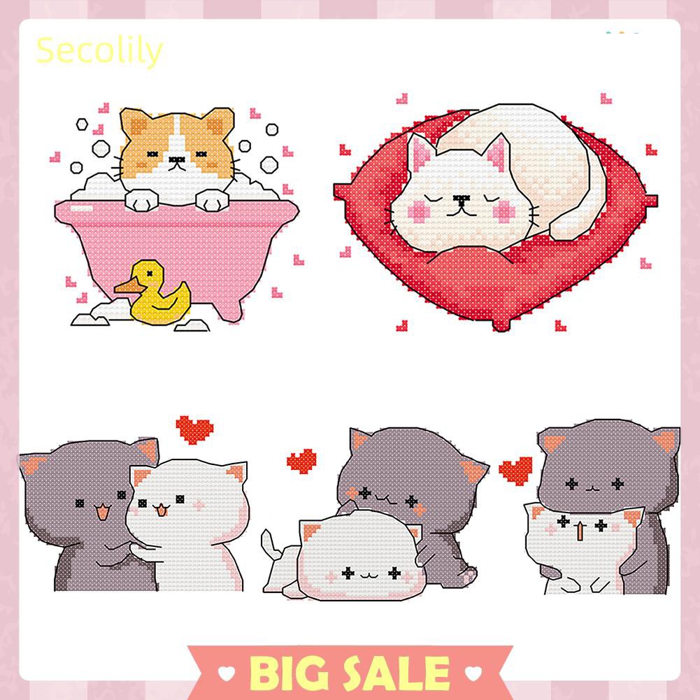 Tranh Thêu Chữ Thập 11CT 25x20cm Hình Chó Mèo